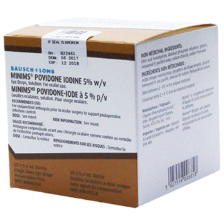 Minims Povidone Iodine 5% - Box of 20 – Medical Professionals Only/No Residential Addresses
