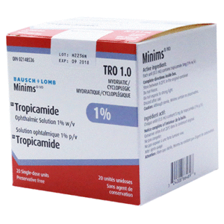 Minims - Tropicamide 1.0% - Box of 20 – Medical Professionals Only/No Residential Addresses
